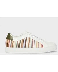 Paul Smith - 'Painted Signature Stripe' Leather 'Basso' Trainers - Lyst