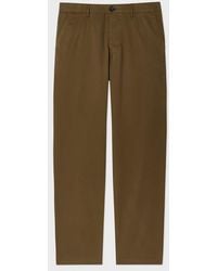 Paul Smith - Tapered-Fit Khaki Stretch-Cotton Chinos - Lyst