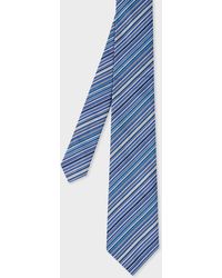 Paul Smith - Dark Blue 'signature Stripe' Silk Tie - Lyst