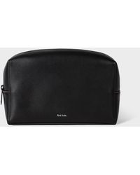 Paul Smith - Black Leather Signature Wash Bag - Lyst