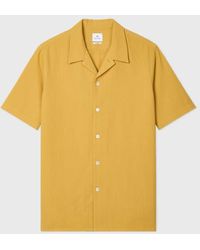 Paul Smith - Mustard Textured-Cotton Short-Sleeve Shirt - Lyst