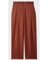Paul Smith - Rust Flannel Wide-Leg Trousers - Lyst