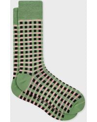 Paul Smith - Cotton-Blend Multi Colour Check Socks - Lyst