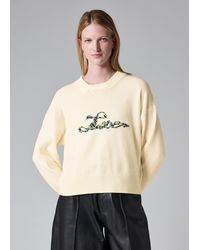 Paul Smith - Cream 'Love' Embroidered Knitted Sweater - Lyst