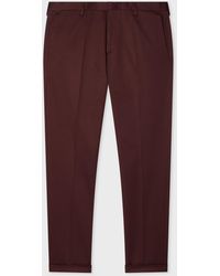 Paul Smith - Slim-Fit Burgundy Cotton-Stretch Chinos - Lyst