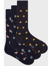 Paul Smith - Mixed 'Novelty' Robot Motif Socks Three Pack - Lyst