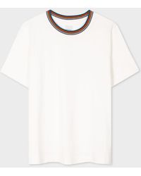 Paul Smith - Womens Stripe Neck T-shirt - Lyst