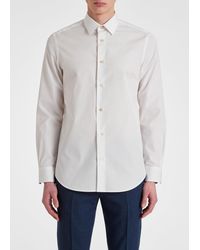 Paul Smith - Tailored-fit White Cotton 'signature Stripe' Cuff Shirt - Lyst