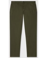 Paul Smith - Tapered-Fit Dark Khaki Stretch-Cotton Chinos - Lyst