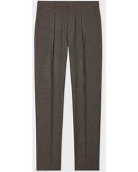 Paul Smith - Gingham Check Tapered-Fit Pleated Stretch-Wool Trousers - Lyst