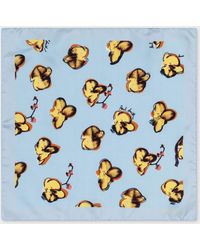 Paul Smith - Floral Print Silk Pocket Square Blue - Lyst