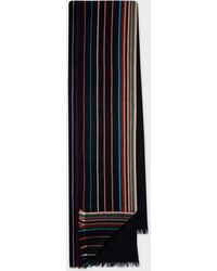 Paul Smith - Navy Wool-silk 'signature Stripe' Scarf - Lyst