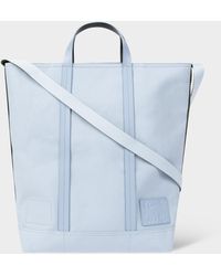 Paul Smith - Sky Blue Canvas Reversible Tote Bag With Shoulder Strap - Lyst