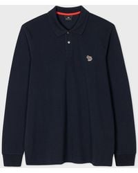 Paul Smith - Zebra Embroidered Cotton Long Sleeve Polo Shirt - Lyst