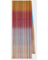 Paul Smith - 'Signature Stripe' Ombre Merino Wool Scarf - Lyst