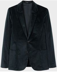 Paul Smith - Tailored-fit Navy Corduroy Two-button Blazer - Lyst