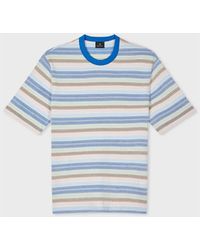 Paul Smith - Pastel Multi Yarn-Dye Stripe T-Shirt - Lyst