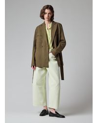 Paul Smith - Khaki Oversized Double-Breasted Belted Jacket - Lyst