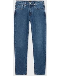 PS by Paul Smith - Tapered-fit Mid Blue Wash 'organic Vintage Stretch' Jeans - Lyst