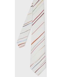 Paul Smith - Pale Diagonal Pin 'Signature Stripe' Silk Tie - Lyst