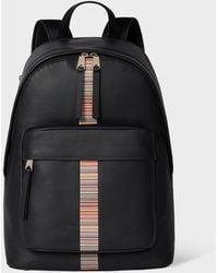 Paul Smith - Leather 'Signature Stripe' Trim Backpack - Lyst