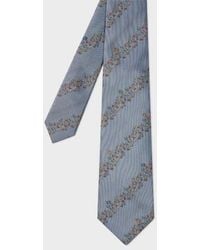 Paul Smith - Embroidery Floral Stripe Tie - Lyst