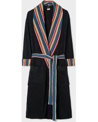 Paul Smith - Black 'artist Stripe' Towelling Dressing Gown - Lyst