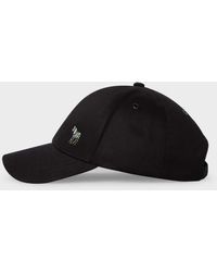 Paul Smith - Paul Smith Black Cotton Zebra Logo Baseball Cap - Lyst