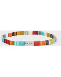 Paul Smith - 'Signature Stripe' Flat Bead Bracelet - Lyst