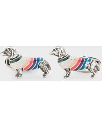 Paul Smith Boutons De Manchette Chien 'Artist Stripe' - Multicolore