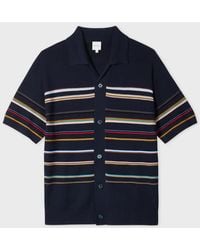 Paul Smith - 'Signature Stripe' Knitted Cotton Short-Sleeve Shirt - Lyst