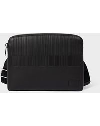 Paul Smith - Dark Leather 'Shadow Stripe' Cross-Body Bag - Lyst