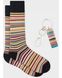 Paul Smith - 'Signature Stripe' Socks & Keyring Gift Set - Lyst