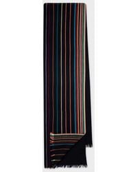 Paul Smith - Navy Wool-silk 'signature Stripe' Scarf - Lyst