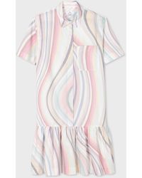 Paul Smith - Faded 'swirl' Shirt Dress Multicolour - Lyst