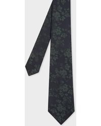 Paul Smith - Dark Navy Floral Silk Tie - Lyst