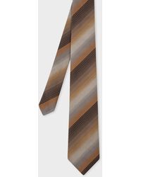 Paul Smith - Brown Silk Ombre Stripe Tie - Lyst