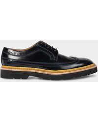 Paul Smith - Navy High-shine Leather 'count' Brogues Blue - Lyst