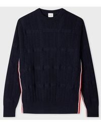 Paul Smith - Merino Cable Check Sweater - Lyst