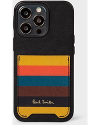Paul Smith - Native Union X - Iphone 13 Pro Leather Case With 'artist Stripe' Pocket Multicolour - Lyst