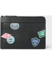 Paul Smith - 'Hotel Stickers' Leather Document Case - Lyst