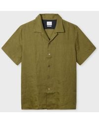 Paul Smith - Casual-Fit Piece-Dyed Khaki Linen Shirt - Lyst
