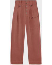 Paul Smith - Pale Burgundy Linen Cropped Cargo Pants - Lyst