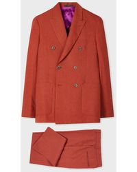 Paul Smith - Rust Double-Breasted Linen Two-Piece Suit - Lyst