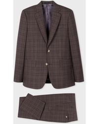 Paul Smith - The Brierley - Damson Check Wool Suit Pink - Lyst