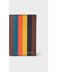 Paul Smith - 'artist Stripe' Leather Credit Card Wallet Multicolour - Lyst
