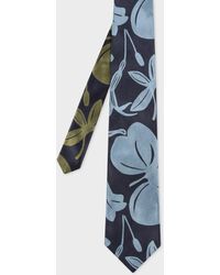 Paul Smith - Navy 'floral Cutout' Silk Tie Blue - Lyst
