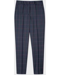Paul Smith - Classic-fit Navy Check Wool Trousers Blue - Lyst
