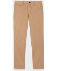 Paul Smith - Tan Slim-Fit Stretch Cotton Chinos - Lyst
