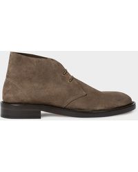 Paul Smith - Khaki Suede 'kew' Boots Brown - Lyst